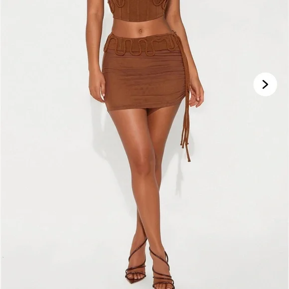 Fashion Nova Brown Mini Skirt Set - Picture 12 of 14